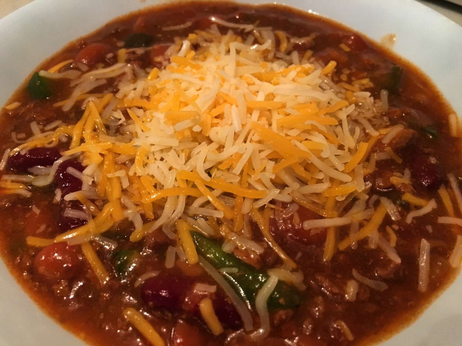 Dinner... Chili with peppers and cheese. | Survival Monkey Forums