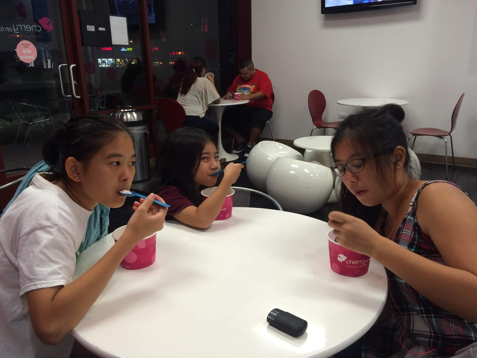 Took monkeys and neighbor kids for yogurt