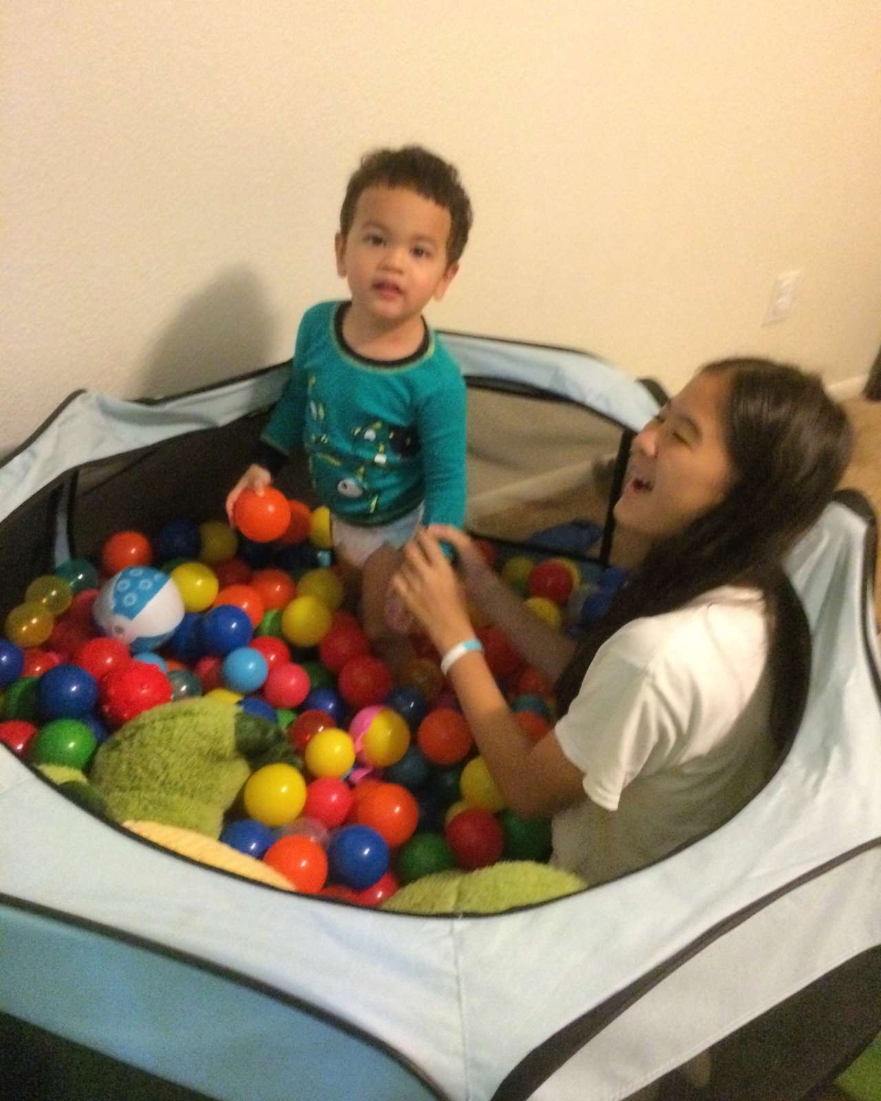 What up, cuz?  Little monkey visiting cousins.  She's a good sitter.