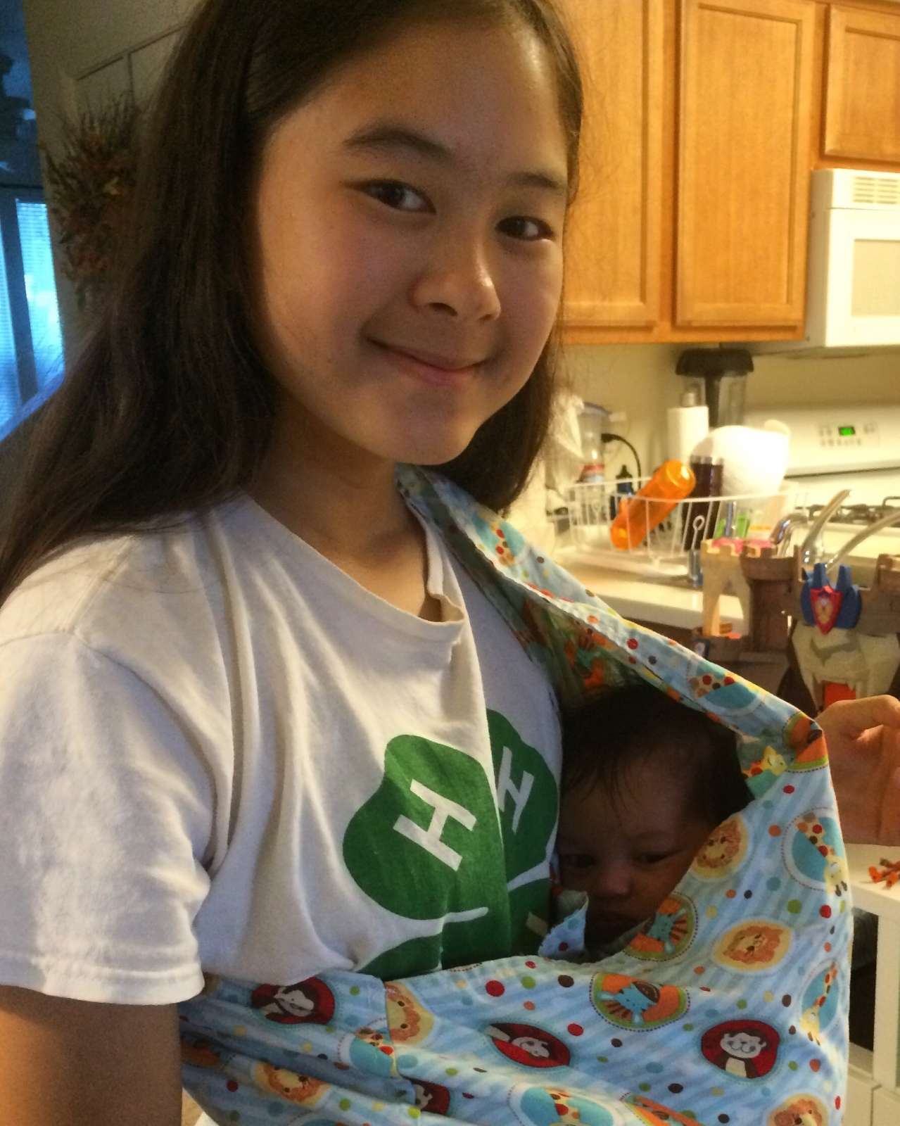 What up, cuz?  Little monkey visiting cousins.  She's a good sitter.